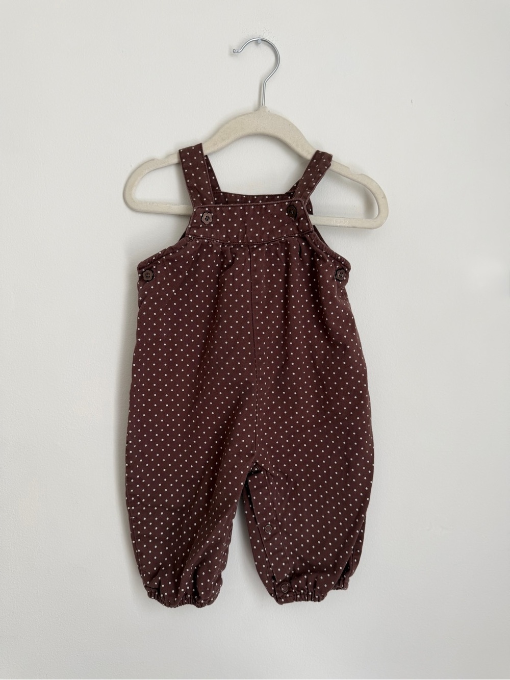 Carter’s Brown Polka Dot Baby Overalls (Size 6m)